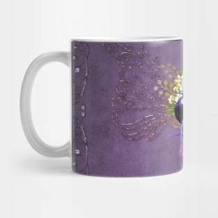 Wonderful elegant peacock with flowers Mug